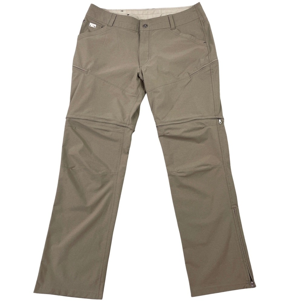 KUHL Silencr Convertible Pants Ripstop Mens 36x32 Khaki Brown Hiking 5173
